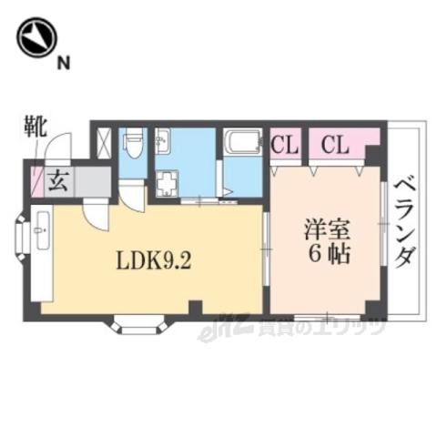 メゾンド都(1LDK/3階)の間取り写真
