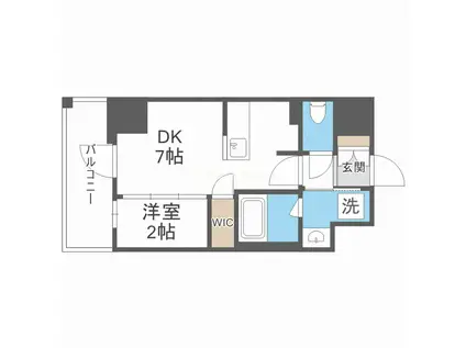 バウスフラッツ新大阪(1DK/2階)の間取り写真