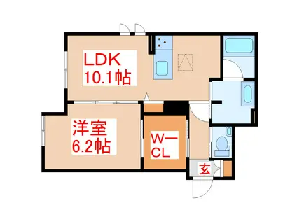 シャーメゾンエレガント(1LDK/1階)の間取り写真