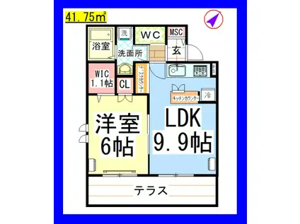 AF グレイスコート(1LDK/1階)の間取り写真