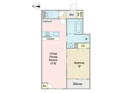 サニーテラス(1LDK/1階)の間取り写真