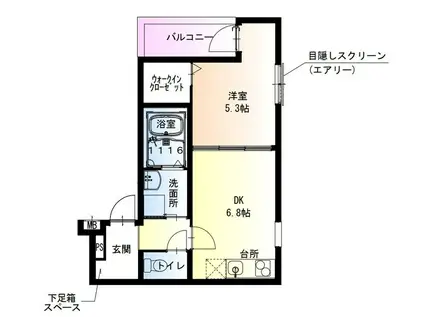 フジパレス西宮春風公園III番館(1LDK/1階)の間取り写真