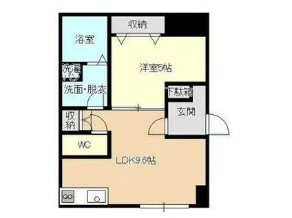 あさひレジデンス五番館(1LDK/1階)の間取り写真