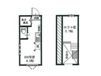 アーバンプレイス高田馬場X(ワンルーム/2階)の間取り写真