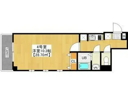 レスパス南花園(1DK/1階)の間取り写真