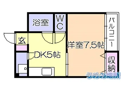 石村ビル(1DK/4階)の間取り写真