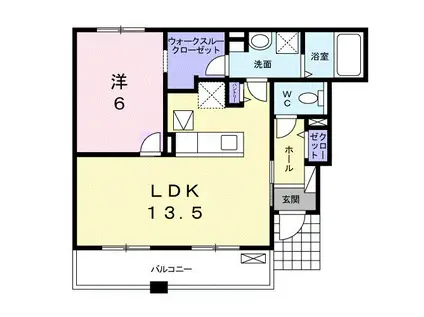 メゾン・パルメーラ(1LDK/1階)の間取り写真