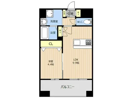 LIBTH別府(1LDK/2階)の間取り写真