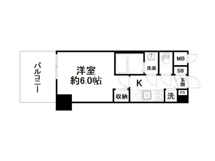 プロヴィスタ京都西院(1K/11階)の間取り写真