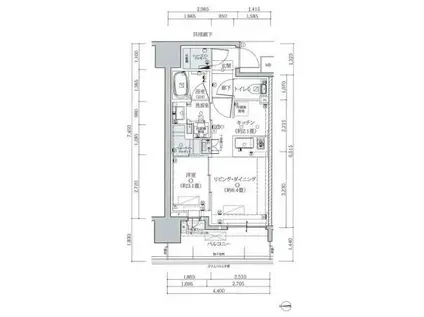 BRILLIA(1LDK/11階)の間取り写真