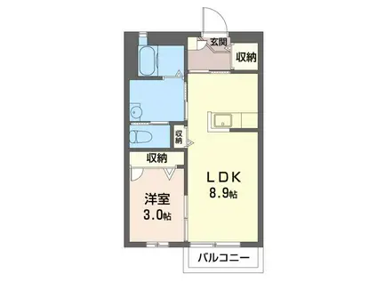 サンファン(1LDK/2階)の間取り写真