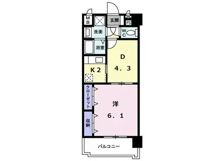 フランメゾン平成(1DK/1階)の間取り写真