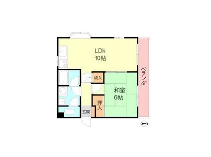 ベルデュール伊丹(1LDK/3階)の間取り写真