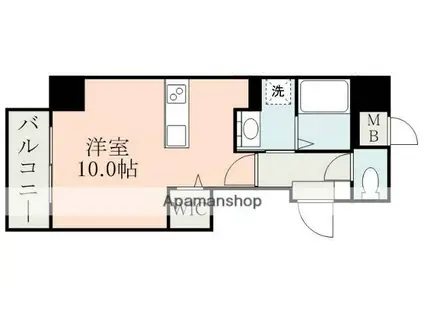 フォーエス熊本駅前III(ワンルーム/10階)の間取り写真