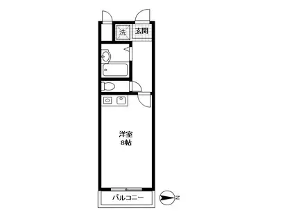 ポンデロッサ鶴見II(ワンルーム/3階)の間取り写真