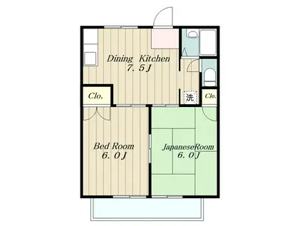 アヴァンセ四ツ谷(2DK/2階)の間取り写真