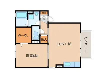 シャルマン(1LDK/2階)の間取り写真