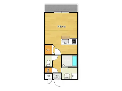 グランシャリオ長尾I(ワンルーム/4階)の間取り写真