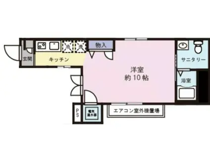 CABIN(ワンルーム/4階)の間取り写真