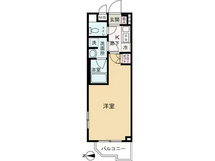 ルーブル武蔵中原伍番館(1K/5階)の間取り写真