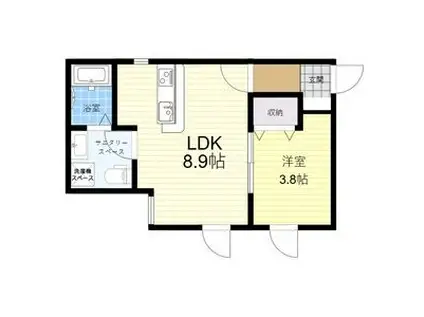 LEGIOIE本陣駅IIILE GIOIE HONJINSTATION3(1LDK/1階)の間取り写真