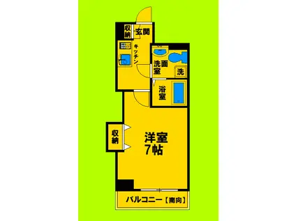 リッツスクエアドマーニ(1K/7階)の間取り写真