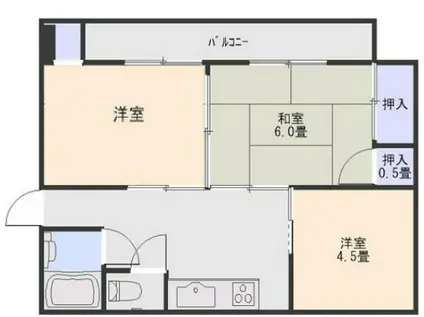 平井ビル(3DK/2階)の間取り写真