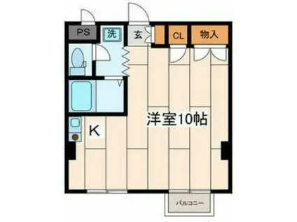 カメリアハイム(ワンルーム/1階)の間取り写真