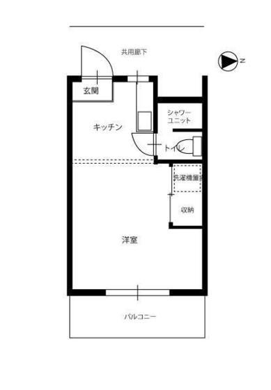 ホワイトメゾン学南1棟(ワンルーム/1階)の間取り写真