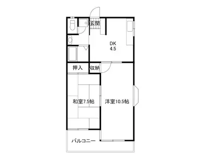 柳沢ハイツ(2DK/2階)の間取り写真