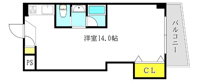 丸中ビル(ワンルーム/4階)の間取り写真