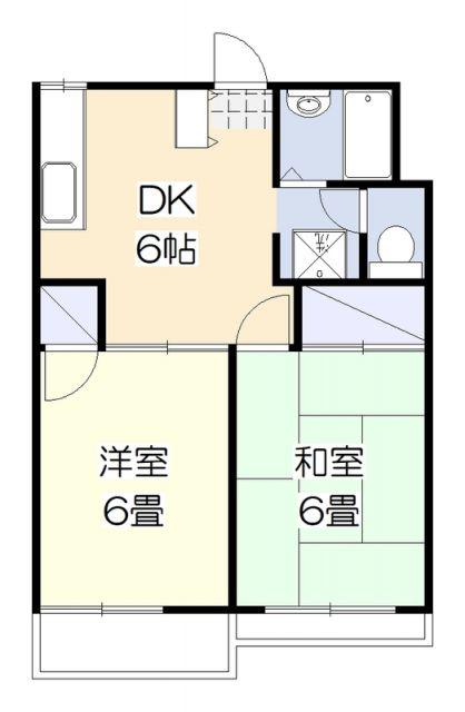 クレセント山下A(2DK/2階)の間取り写真