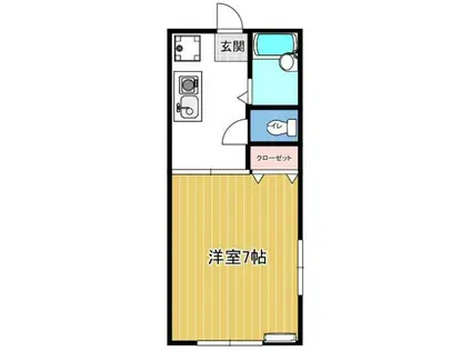 ベルメゾン(1K/1階)の間取り写真