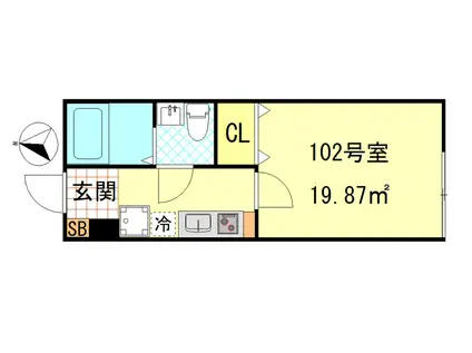 シーエフジオーレ大師駅前(1K/1階)の間取り写真