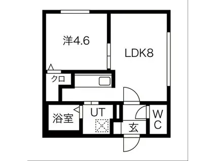 パルフェ平岸(1DK/1階)の間取り写真