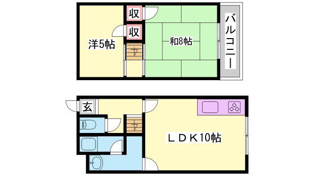 樫木ハイツ(2LDK/1階)の間取り写真