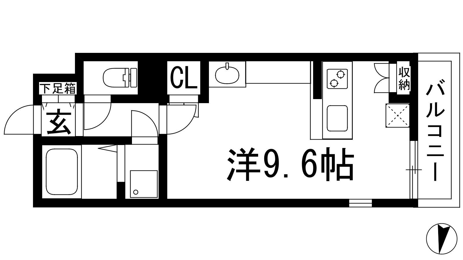 レオネクストリバーサイドⅡ(ワンルーム/2階)の間取り写真