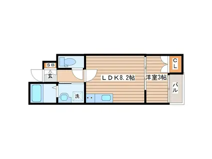 メゾンエスポワール三百人町(1LDK/1階)の間取り写真