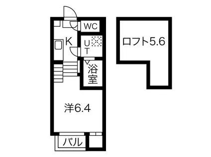 ETERNAL COURT TSURUMAI(1K/2階)の間取り写真