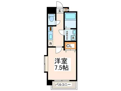 アヴァンティ(1K/4階)の間取り写真