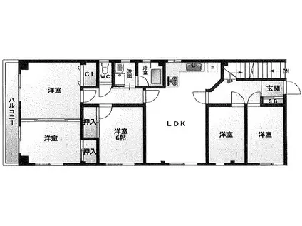 大島レジデンス(5LDK/3階)の間取り写真