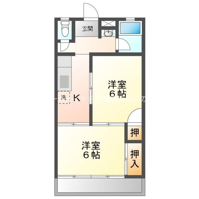 グラッセ前田(2K/3階)の間取り写真