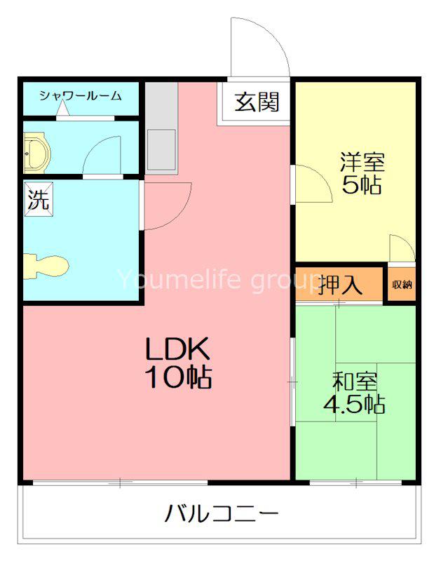 コーポ田中(2LDK/2階)の間取り写真