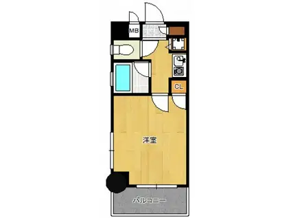 ダイナコートベイサイド博多(1K/5階)の間取り写真