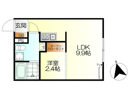 M・テラス吉浦新町(1LDK/2階)の間取り写真