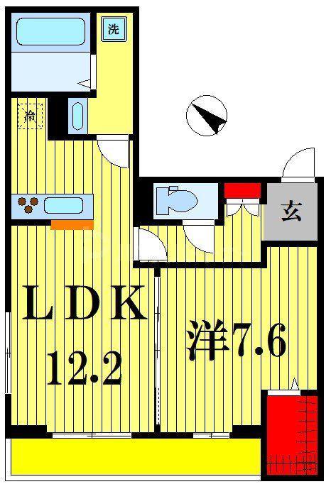 グローブGROVE(1LDK/2階)の間取り写真