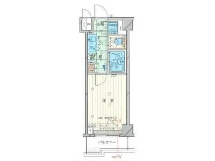 ルーブル武蔵小杉(1K/3階)の間取り写真