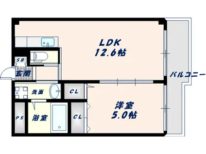 クレールアンジュ(1LDK/1階)の間取り写真