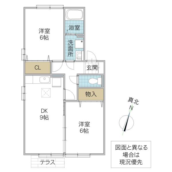 大黒屋6(2DK/2階)の間取り写真