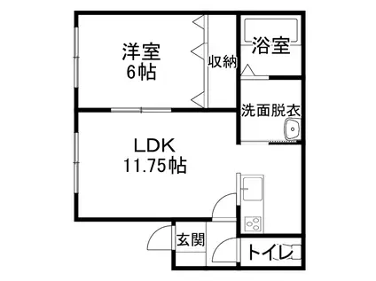 RITTO(1LDK/3階)の間取り写真